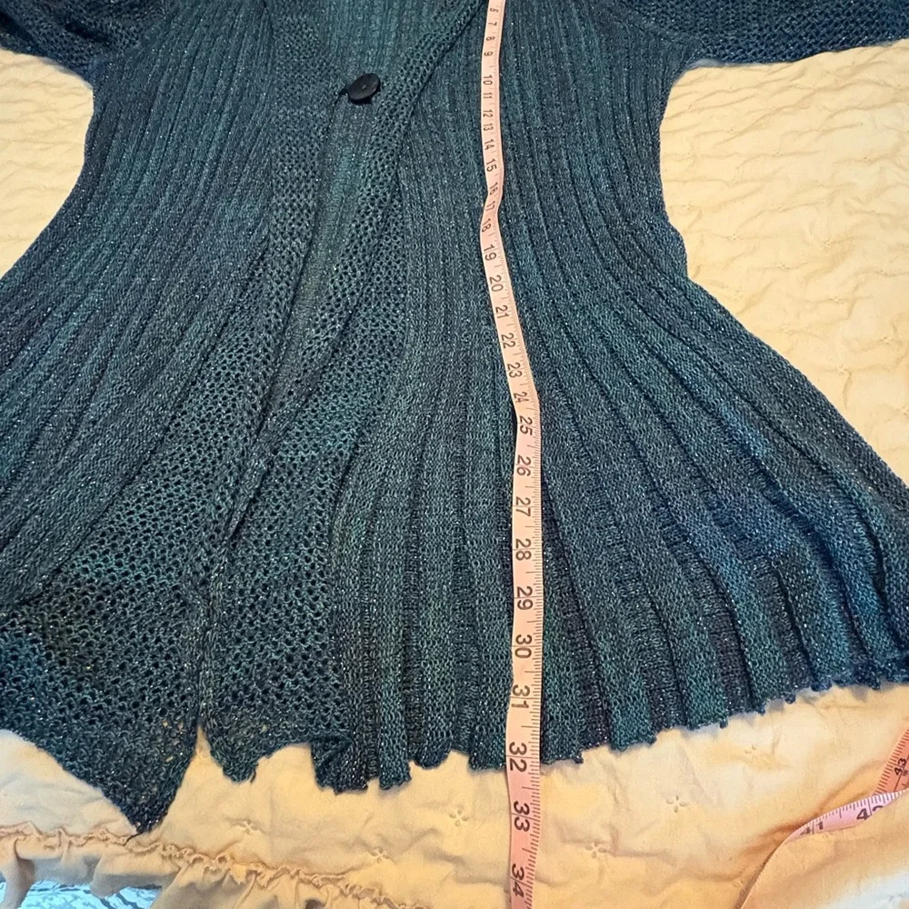 Krazy Kat Blue and Black Open Knit Cardigan